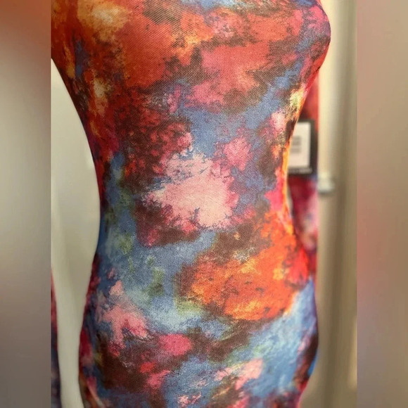 NWT Melissa Simone Yanis Mini Mesh Dress in Multi / Size M - Picture 10 of 16